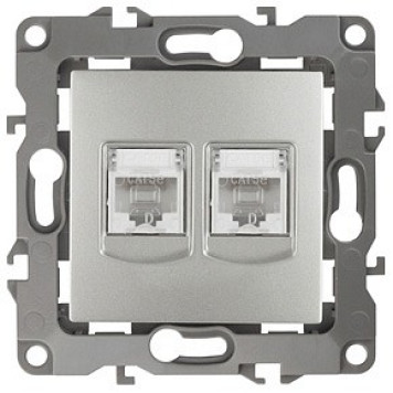 Розетка двойная Ethernet RJ-45 без рамки Эра Эра 12 12-3108-03