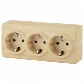 Розетка тройная с заземлением и со шторками Эра Эра Эксперт 11-2209-11