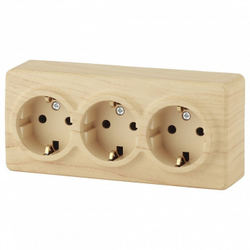 Розетка тройная с заземлением и со шторками Эра Эра Эксперт 11-2209-11