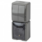 Блок с розеткой и выключателем Эра Эра Эксперт 11-7408-03