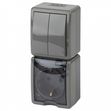 Блок с розеткой и выключателем Эра Эра Эксперт 11-7408-03