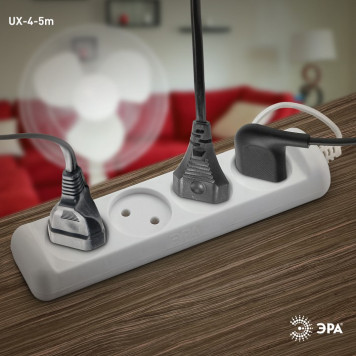 Удлинитель Эра UX-4-5m-4