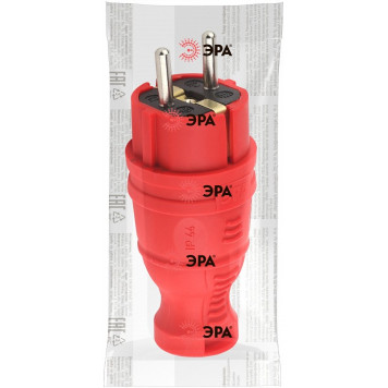 Вилка прямая с заземлением Эра V8-RED-IP44-1