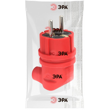 Вилка угловая с заземлением Эра V9-RED-IP44-1