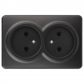 Розетка двойная без заземления Эра Эра Эксперт 11-2202-05