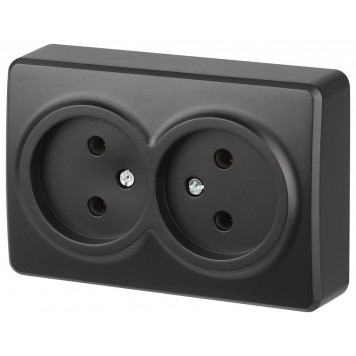 Розетка двойная без заземления Эра Эра Эксперт 11-2202-05-2