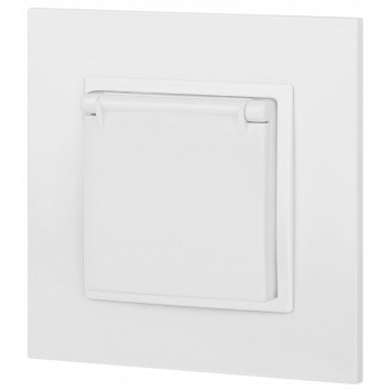 Розетка с заземлением и со шторкой, без рамки с крышкой Эра Эра Elegance 14-2103-01М-5