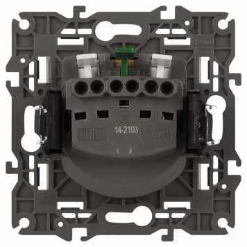 Розетка с заземлением и со шторкой, без рамки с крышкой Эра Эра Elegance 14-2103-01М-6