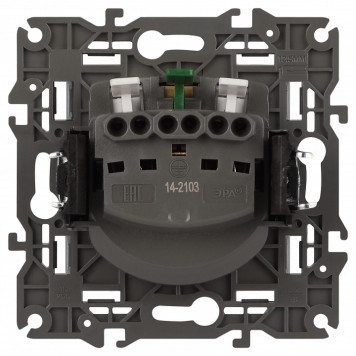 Розетка с заземлением и со шторкой, без рамки с крышкой Эра Эра Elegance 14-2103-16-2