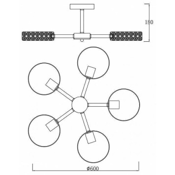Люстра на штанге Escada Banjo 679/5P Black-4