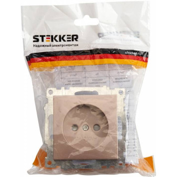 Розетка без заземления и с шторками, без рамки Stekker Катрин 39595-2
