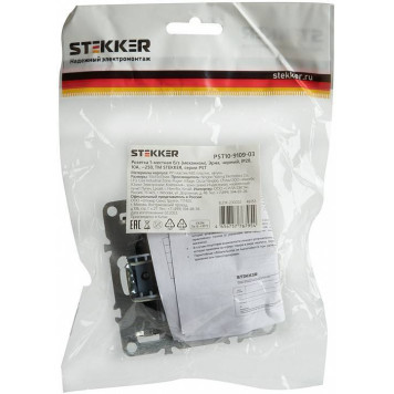 Розетка без заземления и с шторками, без рамки Stekker Эрна 49153-2