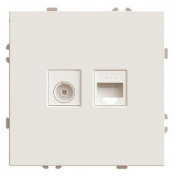 ТВ-розетка и розетка Ethernet RJ-45 без рамки Stekker Эмили 49898