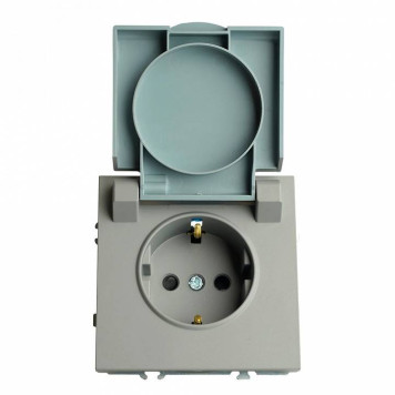 Розетка с заземлением и со шторкой, без рамки с крышкой Stekker Эмили 49959-1