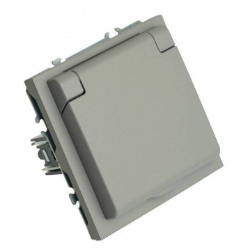 Розетка с заземлением и со шторкой, без рамки с крышкой Stekker Эмили 49959-2