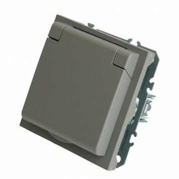 Розетка с заземлением и со шторкой, без рамки с крышкой Stekker Эмили 49959-3