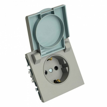 Розетка с заземлением и со шторкой, без рамки с крышкой Stekker Эмили 49959-5