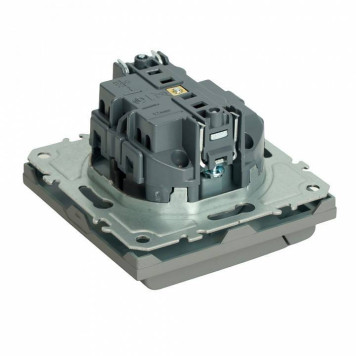 Розетка с заземлением и со шторкой, без рамки с крышкой Stekker Эмили 49959-7