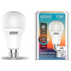 Лампа светодиодная с управлением через Wi-Fi Gauss Smart Home E27 10Вт 2700-6500K 1080112