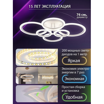 Потолочная люстра Natali Kovaltseva HOME LED SMART 84000-4