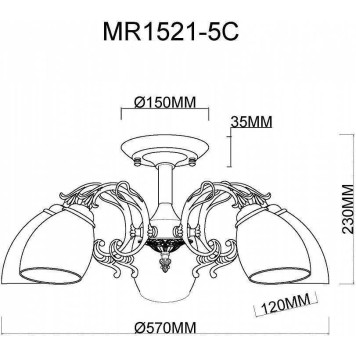 Люстра на штанге MyFar Biene MR1521-5C-5