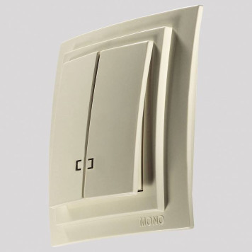 Выключатель двухклавишный с подсветкой Mono Electric Larissa 103-171725-103-1
