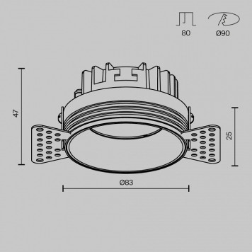 Встраиваемый светильник Maytoni Technical Okno DL055-8W3-4-6K-TRS-W-4
