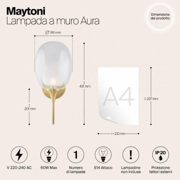 Бра Maytoni Aura MOD016WL-01BS-2