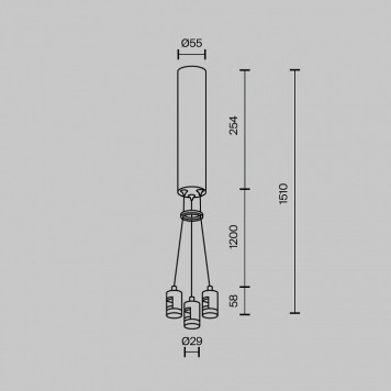 Подвес для трека Maytoni Flarity TRA154SW-BB-R-PT-2