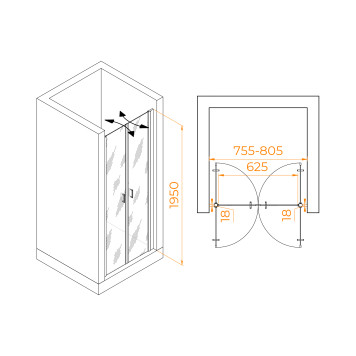 Душевая дверь RGW PA-104 800-4