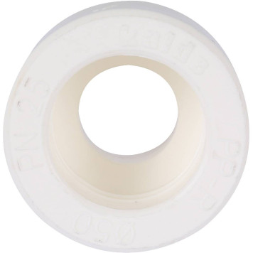 Переходная муфта Kalde 50x25 для сварки полипропиленовых труб (белый)-3