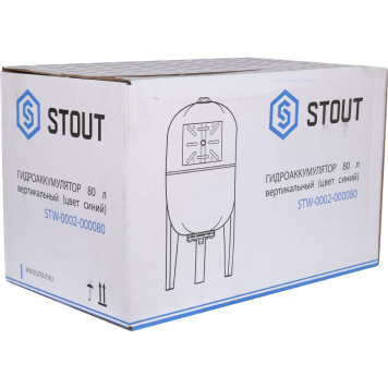 Расширительный бак STOUT STW-0002 гидроаккумулятор 80 л вертикальный синий-8