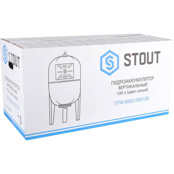 Расширительный бак STOUT STW-0002 гидроаккумулятор 100 л вертикальный (синий)-8