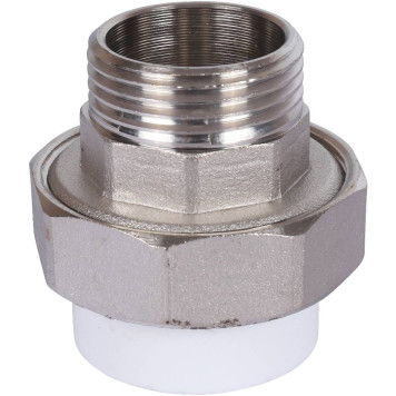 Разъемная муфта Политэк 32х1& для сварки полипропиленовых труб с наружной резьбой (белая)-3