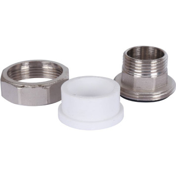 Разъемная муфта Политэк 32х1& для сварки полипропиленовых труб с наружной резьбой (белая)-6