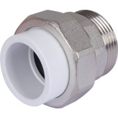 Муфта разъемная с наружной резьбой Политэк 32х1 1/4 для полипропиленовых труб под сварку (цвет белый) (9800003214)