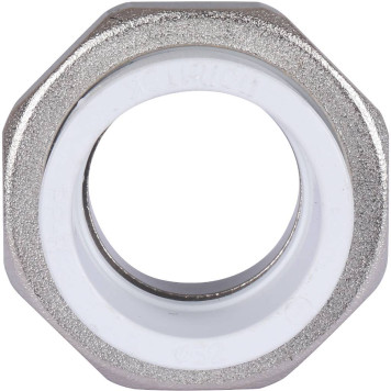 Муфта разъемная Политэк 32х1 1/4 для полипропиленовых труб под сварку с наружной резьбой (белая)-5