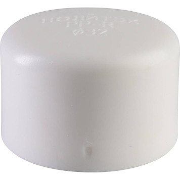 Заглушка Политэк для полипропиленовых труб d=32 под сварку (белая)-2