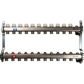 Коллектор из нержавеющей стали без расходомеров, с клапаном вып. воздуха и сливом STOUT 11 выходов (SMS-0932-000011)