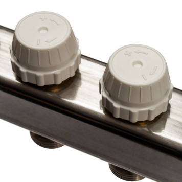 Коллектор STOUT из нержавеющей стали без расходомеров, с клапаном выпуска воздуха и сливом, 11 выходов.-4