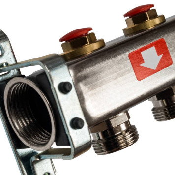 Коллектор STOUT из нержавеющей стали с клапаном выпуска воздуха и сливом, 12 выходов.-1