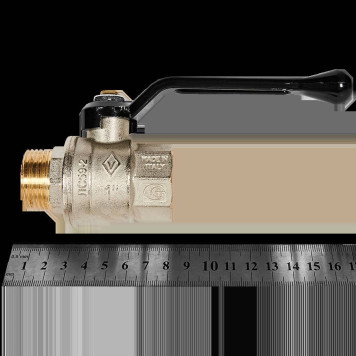 Шаровой кран BUGATTI Oregon с ручкой-рычагом из алюминия и внутренней наружной резьбой 1.-2