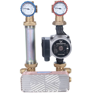 Насосная группа STOUT SDG-0038 с теплообменником 18 пластин и насосом Grundfos UPSO 25-65 в теплоизоляции-5