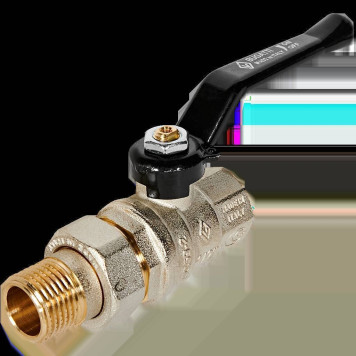 Шаровой кран BUGATTI Oregon с полусгоном, ручка-рычаг из алюминия, внутренняя и наружная резьба 1/2&