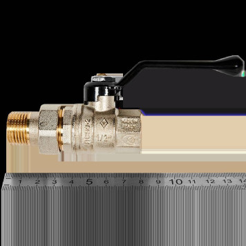 Шаровой кран BUGATTI Oregon с полусгоном, ручка-рычаг из алюминия, внутренняя и наружная резьба 1/2&-2