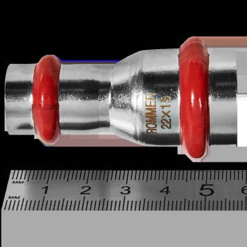 Муфта ROMMER переходная, 22х15, из нержавеющей стали прессовой (RSS-0018-002215)-1
