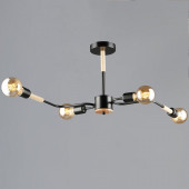 Люстра на штанге 10070 10070-0.3-04 BK+WOOD