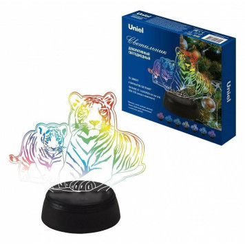 Зверь декоративный Uniel ULI-M508 RGB/3AA TIGER FAMILY/BLACK UL-00008403-1