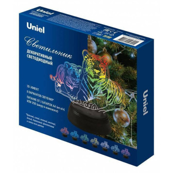 Зверь декоративный Uniel ULI-M508 RGB/3AA TIGER FAMILY/BLACK UL-00008403-2