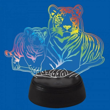 Зверь декоративный Uniel ULI-M508 RGB/3AA TIGER FAMILY/BLACK UL-00008403-4